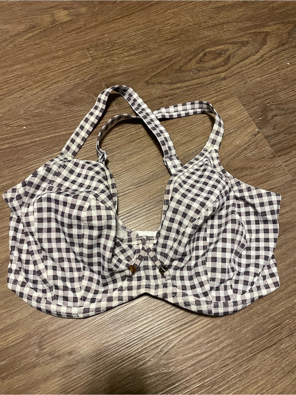 Elomi Checkmate Black & White Gingham Underwire Swim Top 34J